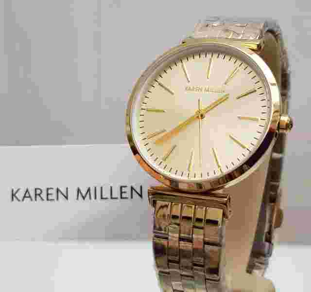 KAREN MILLEN Gold plated Bracelet Ladies Women Watch RRP £169 NEW (KM25
