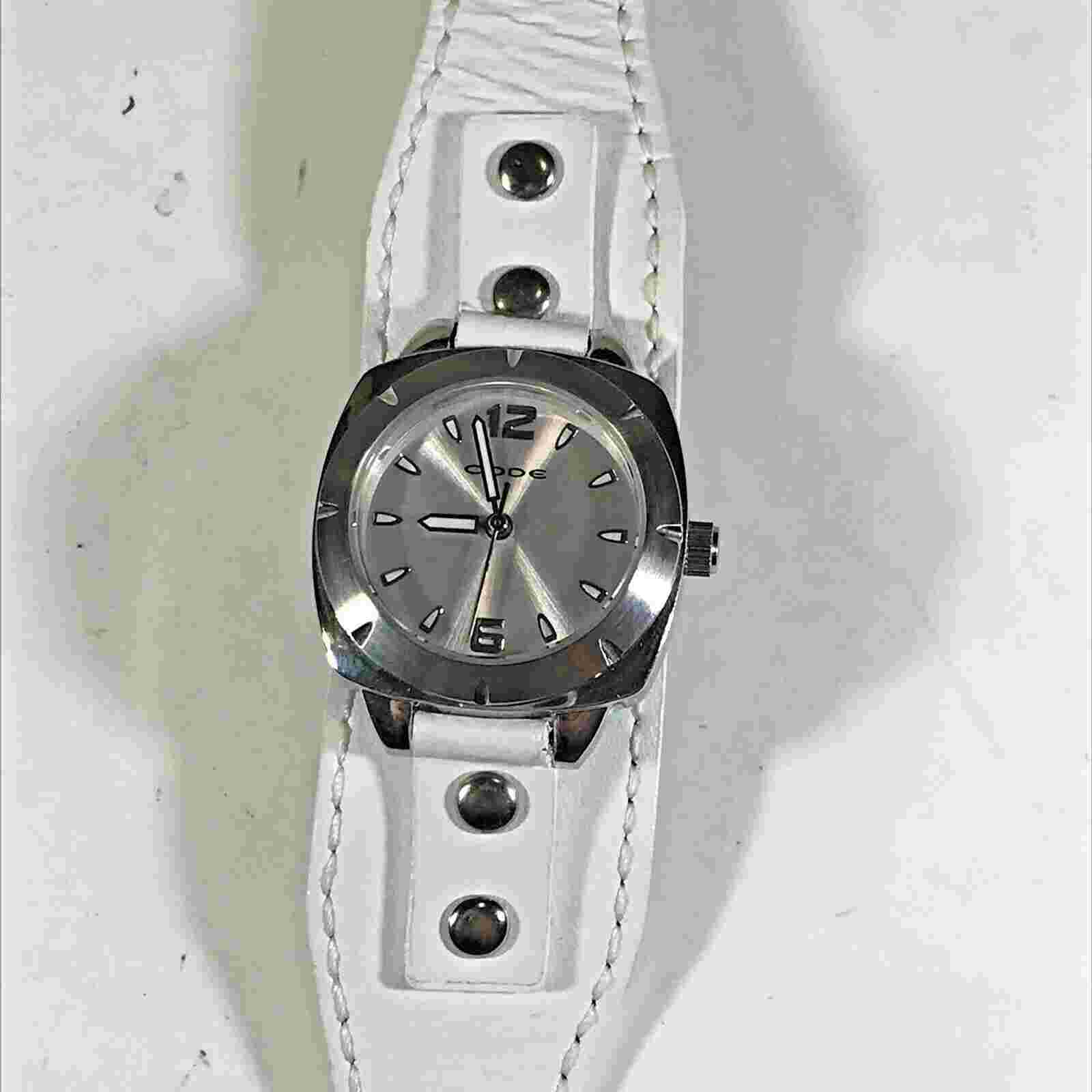 Code Cd1103 Stainless Steel Ivory Leather Strap Women's 28mm Watch