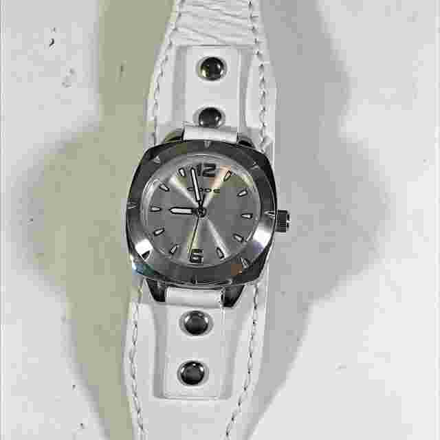 Code Cd1103 Stainless Steel Ivory Leather Strap Women's 28mm Watch