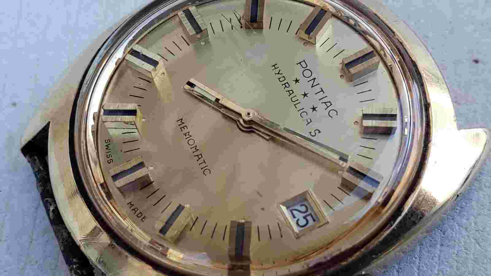 VINTAGE PONTIAC HYDRAULICA S MEMOMATIC 34MM AUTOMATIC MENS WATCH