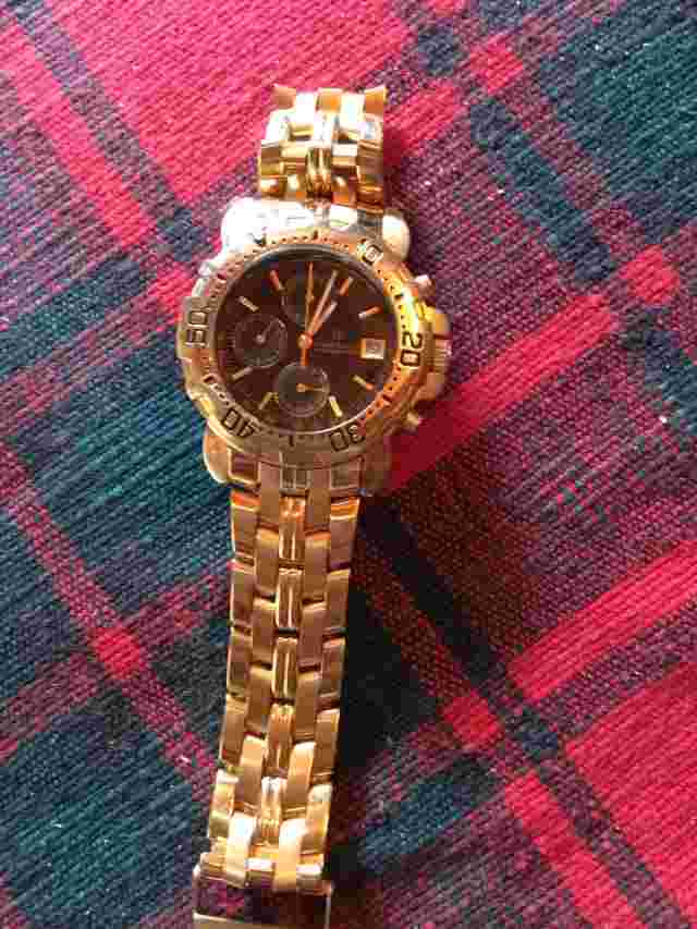 Mens Claude Valentina Chronograph Watch With Date, Gold Plated, Millinum Sports