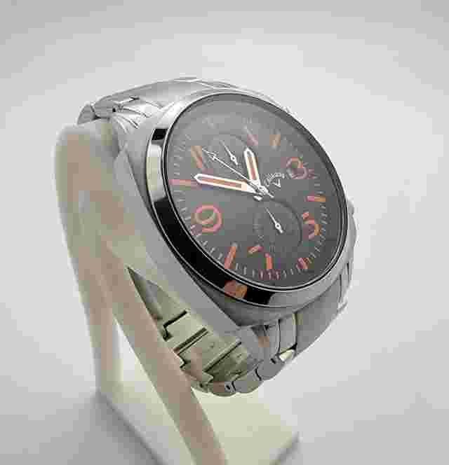 Men's Callaway CY2145 Stainless Calendar Chronograph Black/Orange Quartz Watch