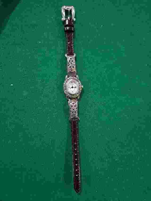 Brighton Santa Barbara Watch Women 22mm Silver Tone White Dial Needs Battery