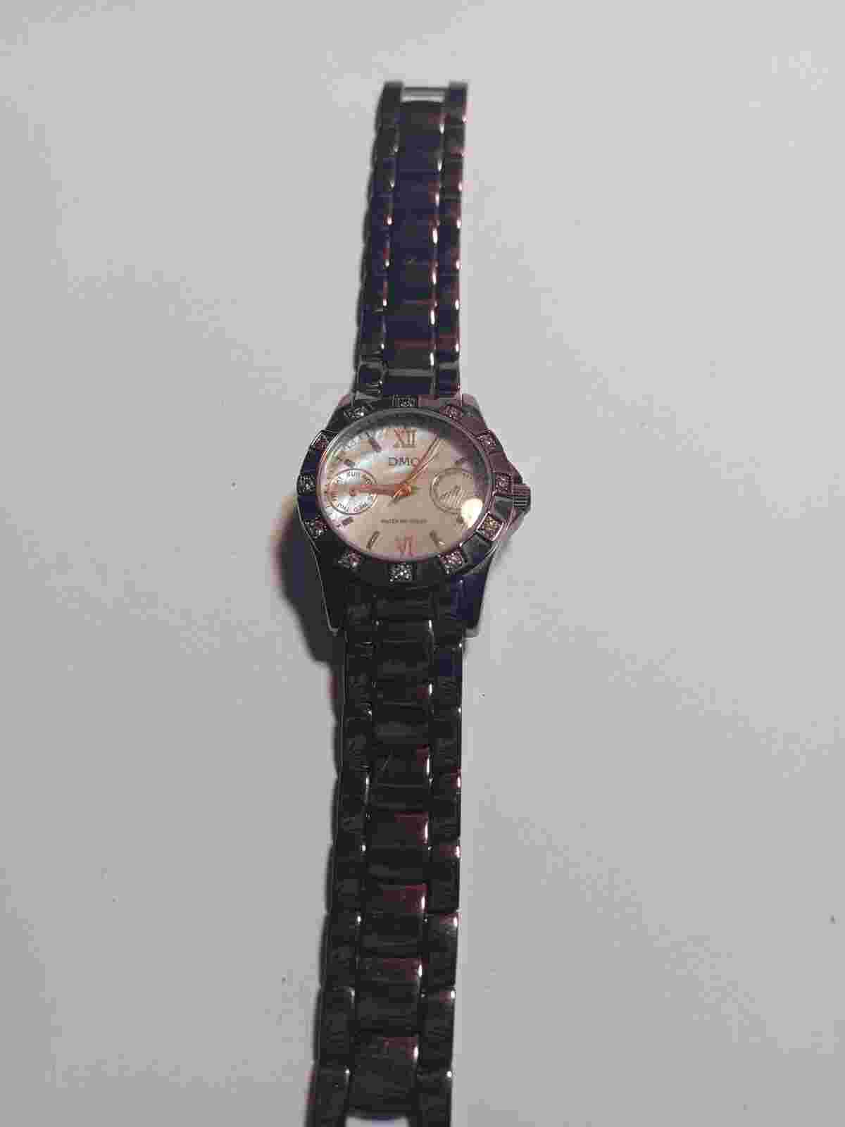 DMQ Dominique Ladies Watch CZ Round Chocolate Plum Holiday Christmas 🎄 🎁 Gift