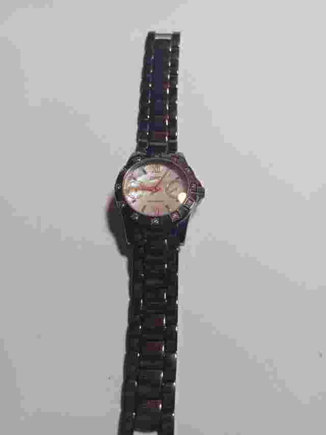 DMQ Dominique Ladies Watch CZ Round Chocolate Plum Holiday Christmas 🎄 🎁 Gift