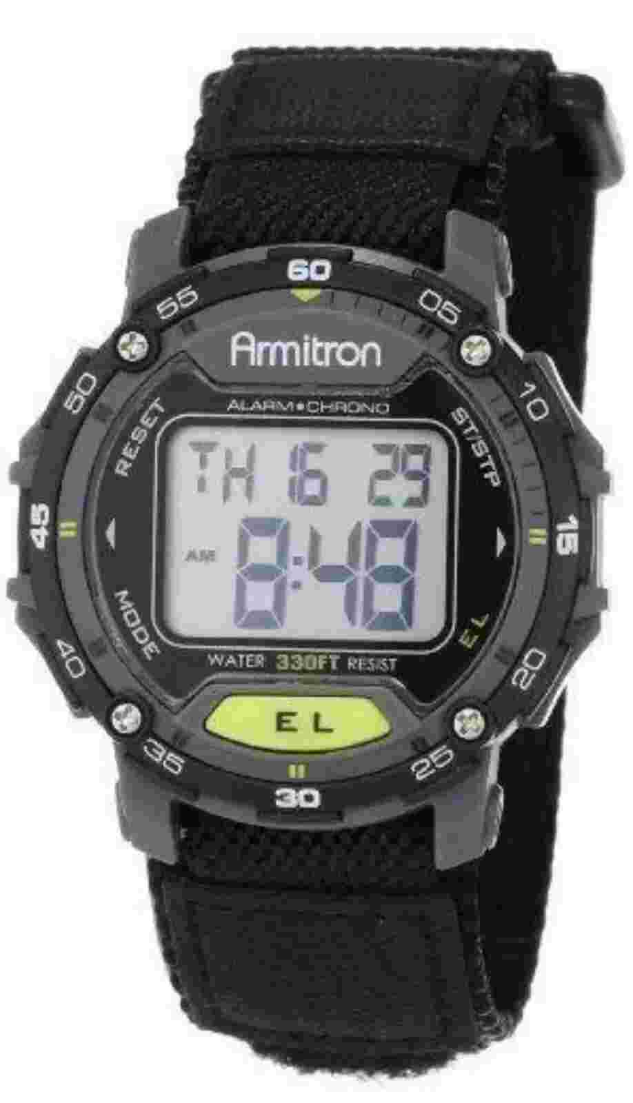 Armitron Sport 40/8291BLK Grey Accented Digital Chronograph Black Nylon