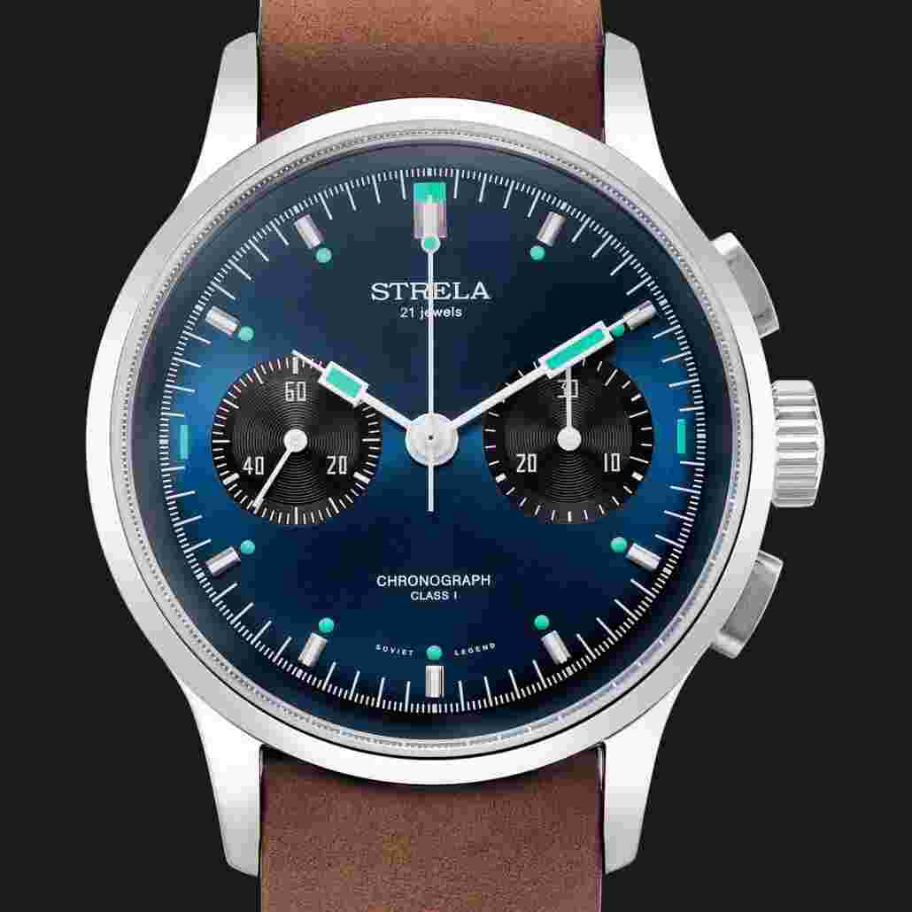STRELA Men's Wristwatch Chronograph Manual Winding Sea-Gull ST1901 COSMOS PANDA 40m