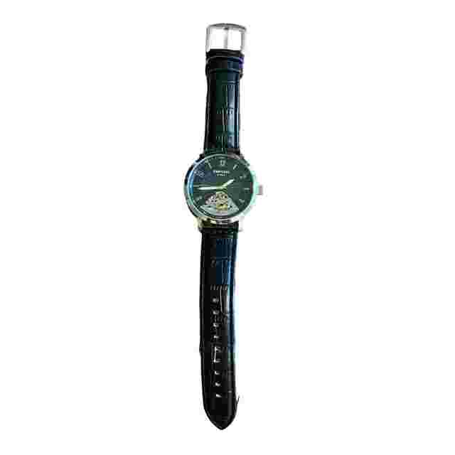 Emporio Di Milano Mens Watch 3691 Wristwatch Black Leather MINT Motion Charged