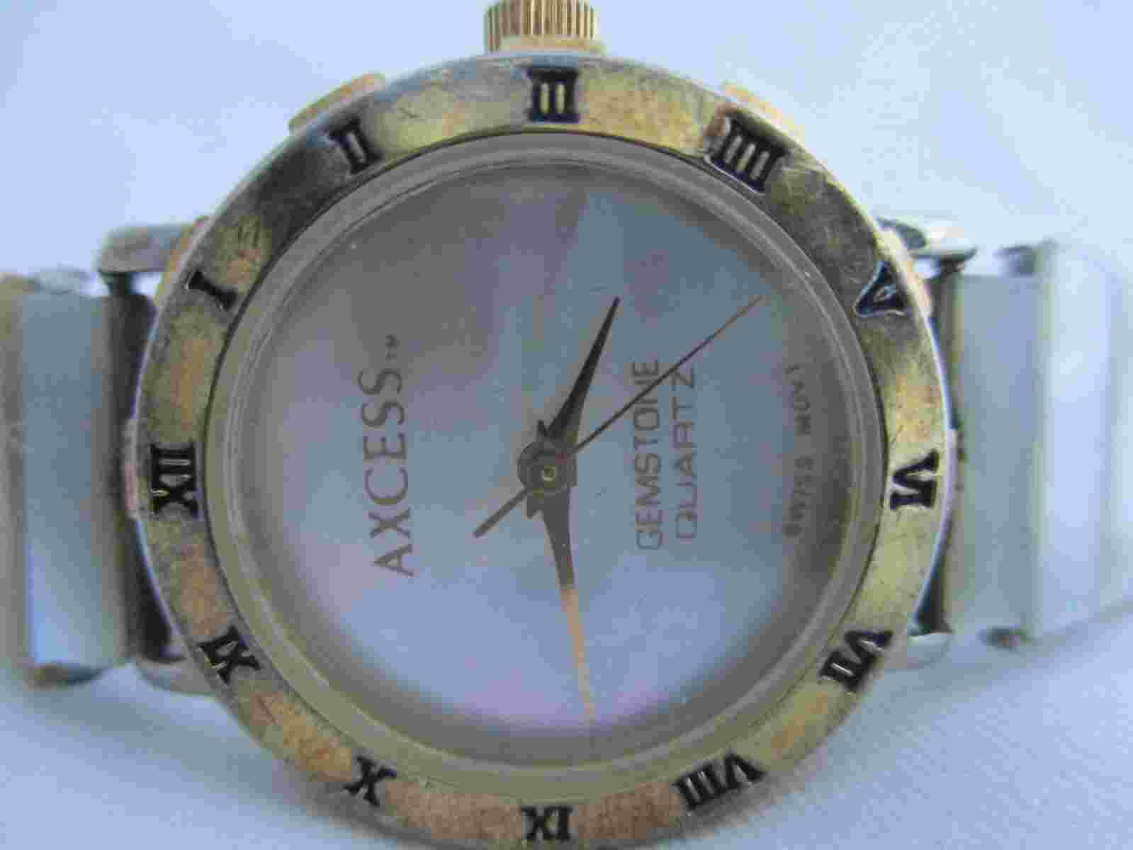 Axcess Gemstone Swiss Analog Wristwatch Expansion Band Roman Numerals