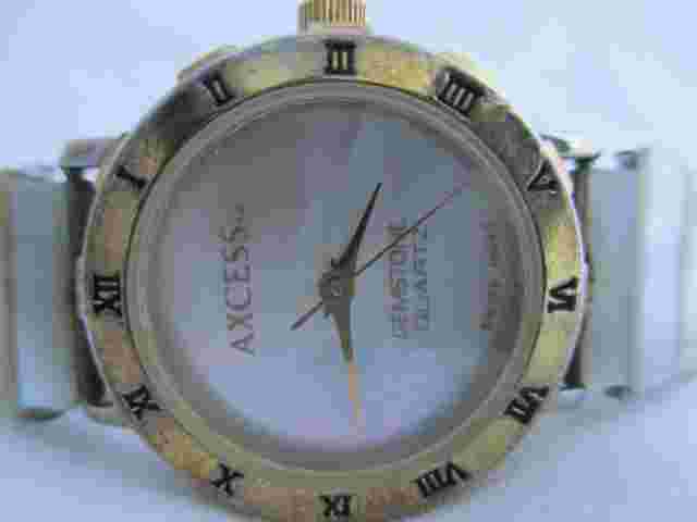 Axcess Gemstone Swiss Analog Wristwatch Expansion Band Roman Numerals