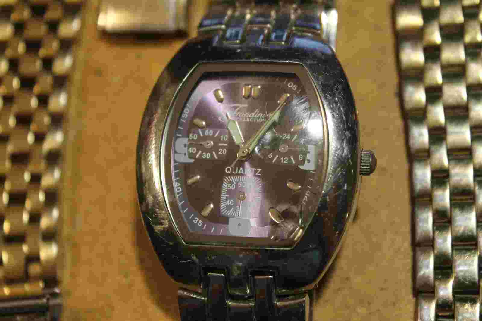 Fondini Collection Purple Quartz Watch w Goldtone Seiko Replacement Strap, Swiss