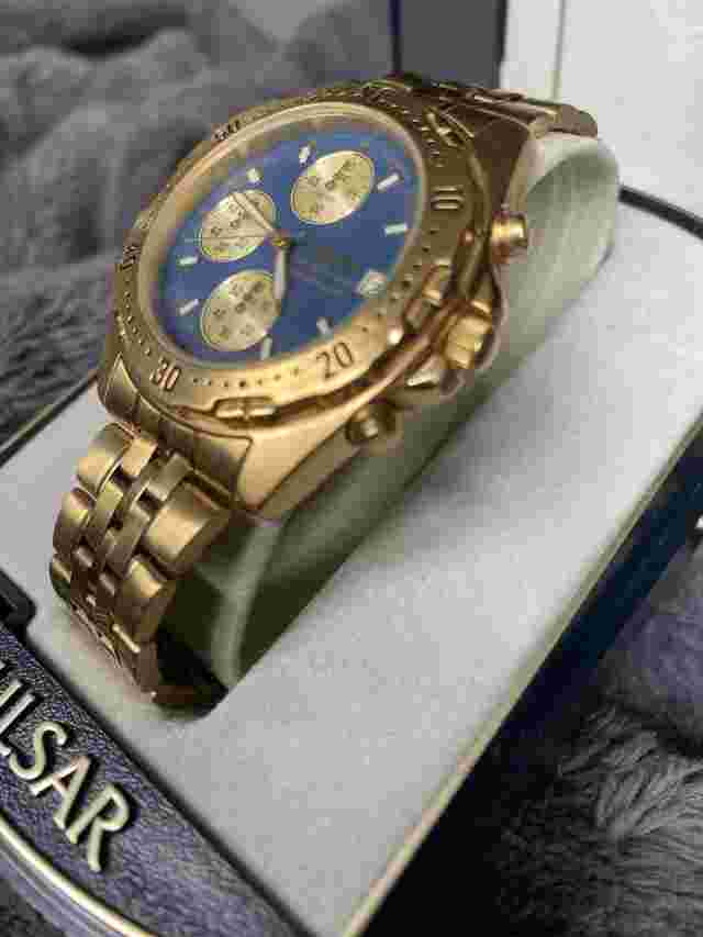 pulsar chronograph 100m mens watch