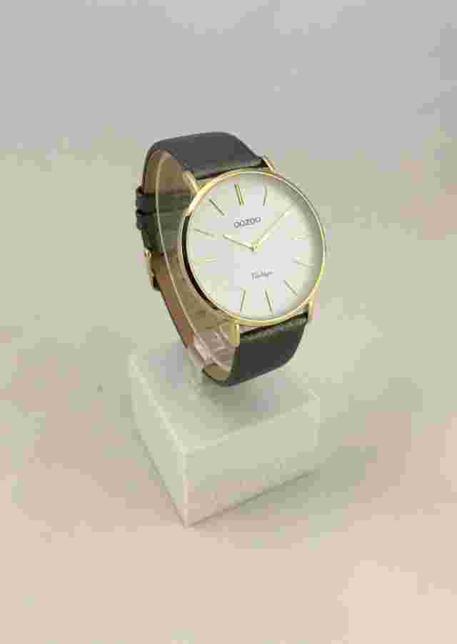 Oozoo Watch Wristwatch Watch Silver Grey Grey Gold White Approx. 40 mm C20077