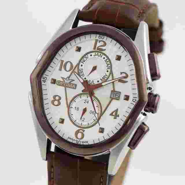 Optima • 42x44.5mm • Swiss Watch • Stainless Steel • Quartz • 5ATM • OSC272