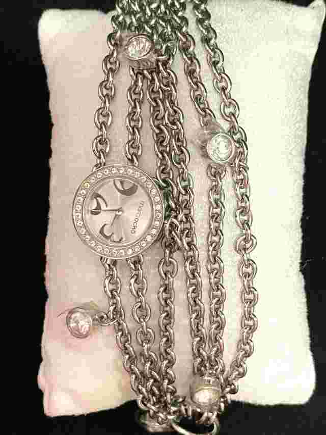 MARC ECKO Multi Chain Bracelet Women Wrist Watch E12506L1 Silver Quartz #26 New