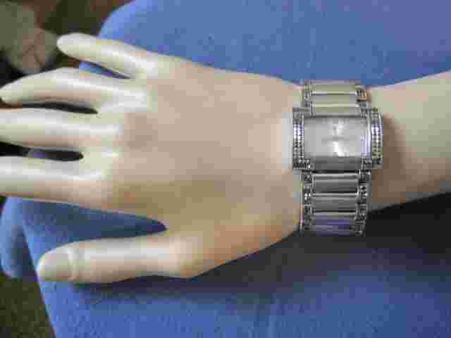 H344 ladys  sterling silver JUDITH JACK marcacite quartz watch