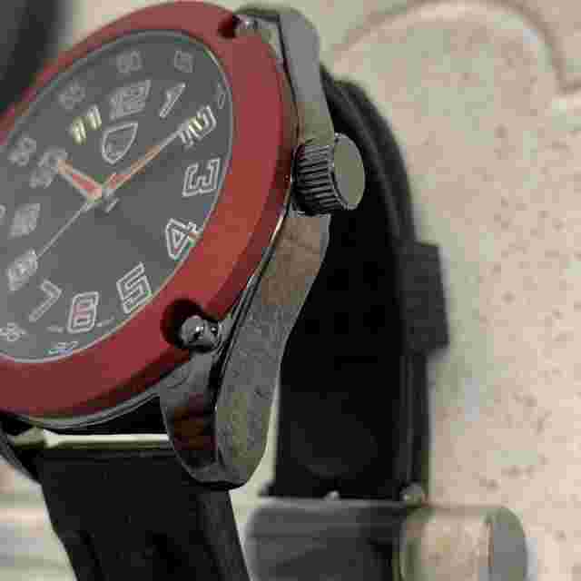 Picard & Cie Mens Stainless Steel Watch 9656 Red Black