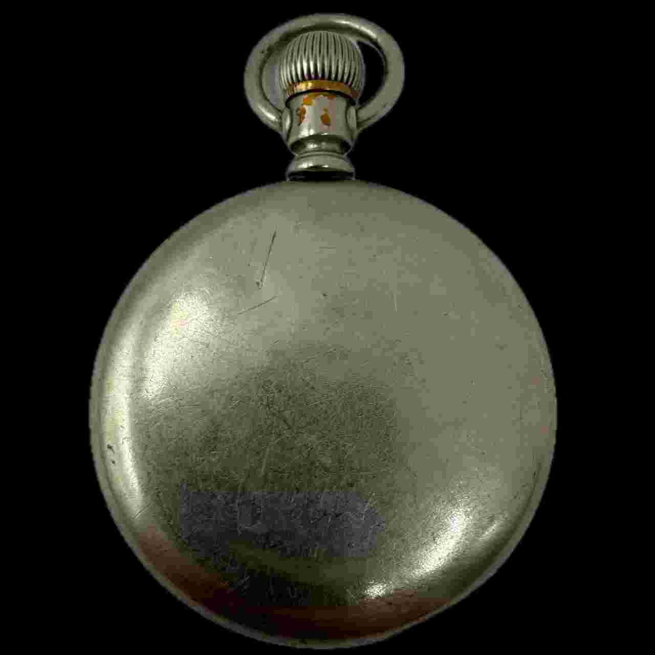 Antique 16 Size Crescent Swing Out Open Face Pocket Watch Case Nickel USA
