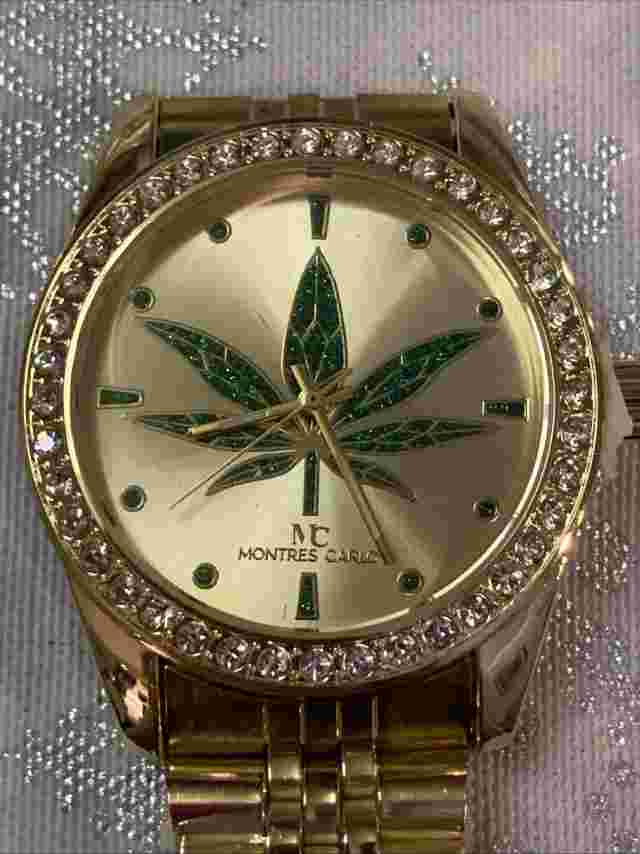 New Gold Plated “420” Plant Leaf Watch