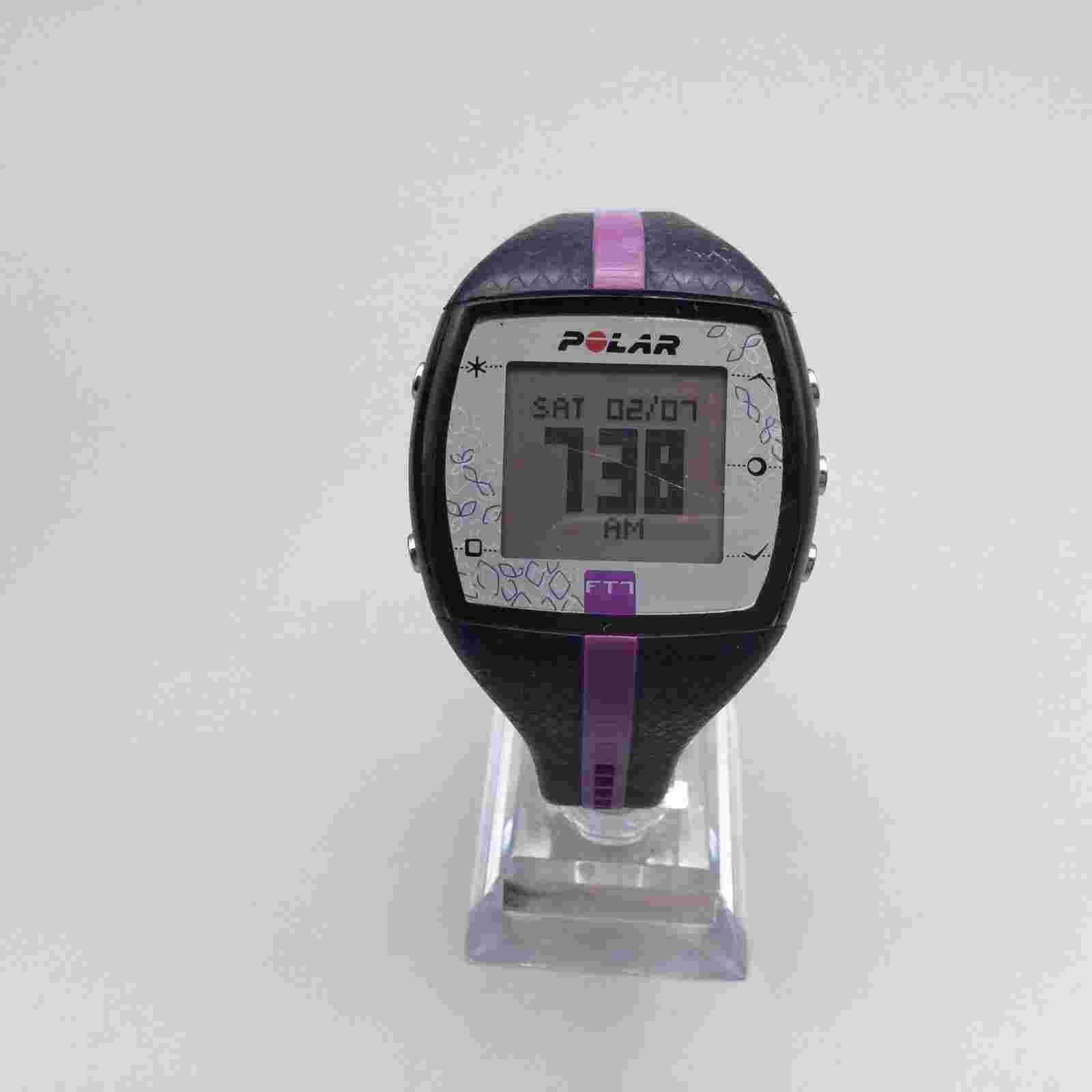 Polar FT7 Watch Unisex 38mm Black Purple Day Date Digital New Battery a1