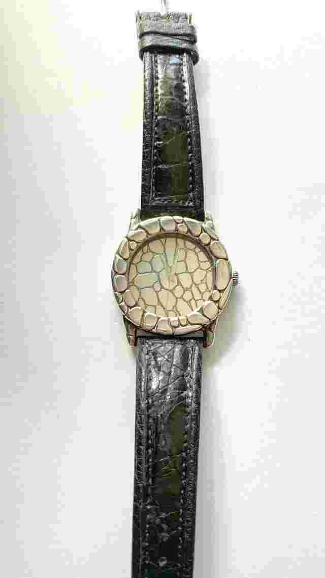 Vintage John Hardy Sterling Silver "Kali" Watch #4874 Original Crocodile Band