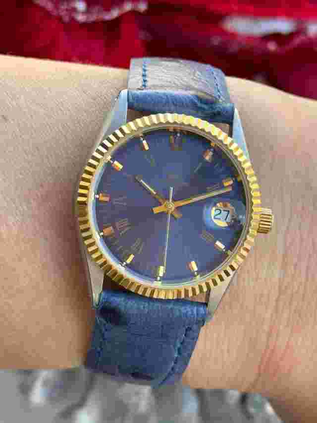 Pryngeps Flatline Quartz Lady Blue Dial Swiss Made