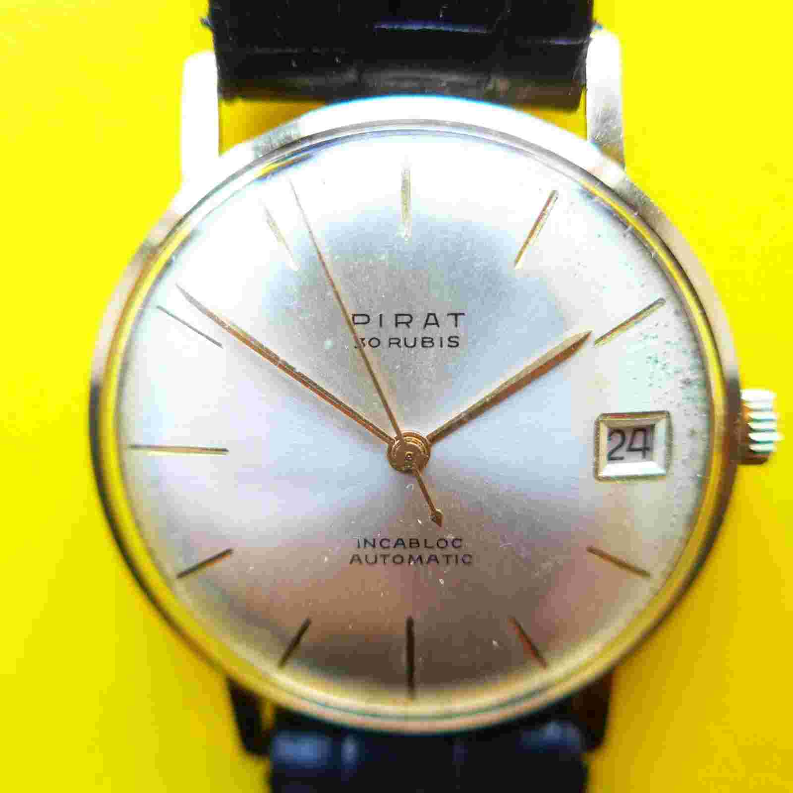 "Swiss" Gold Automatic "Pirate" Men's Wristwatch, Movement-Felsa 4002, from 1955