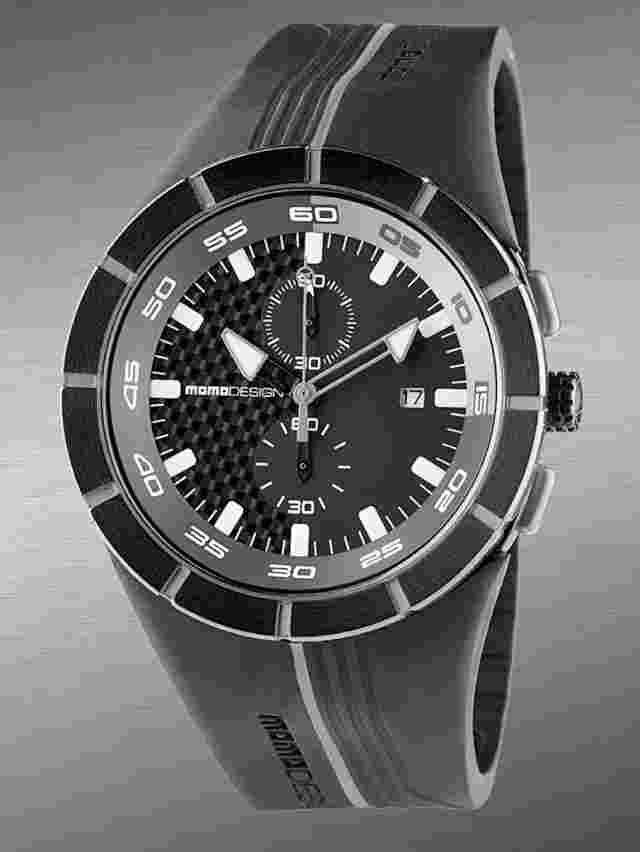 NEW MOMO DESIGN MD1113BK-41 BLACK  CARBON FIBER SPORT WATCH HIGHWAY