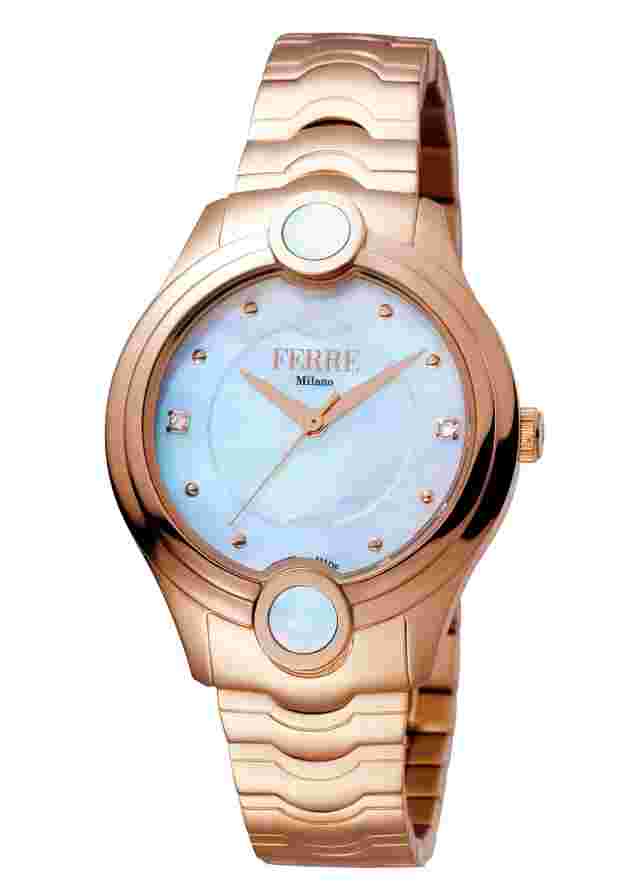 Ferre Milano Women's FM1L083M0051 MOP Dial Rose-Gold IP Steel Wristwatch