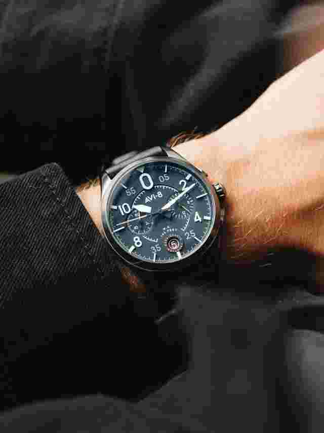AVI-8 Spitfire Lock Chronograph Channel Blue Quartz Watch AV-4089-04