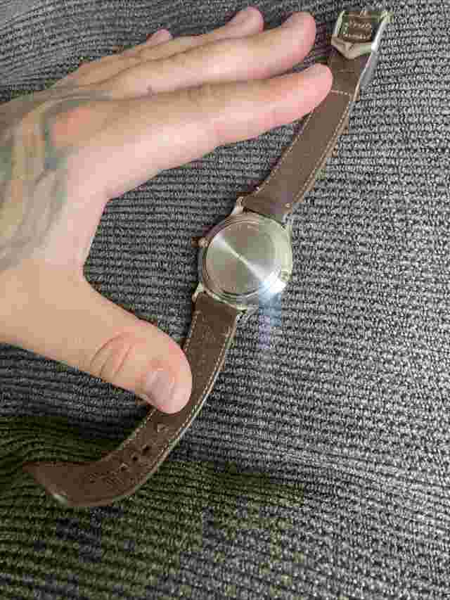 VINTAGE BILL BLASS ELEGANT MOON PHASE QUARTZ Silver Gold LEATHER Band