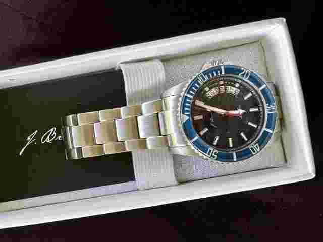 J. Brackett watch, Men’s Limited Edition, Stainless, Automatic, Blue 014/300