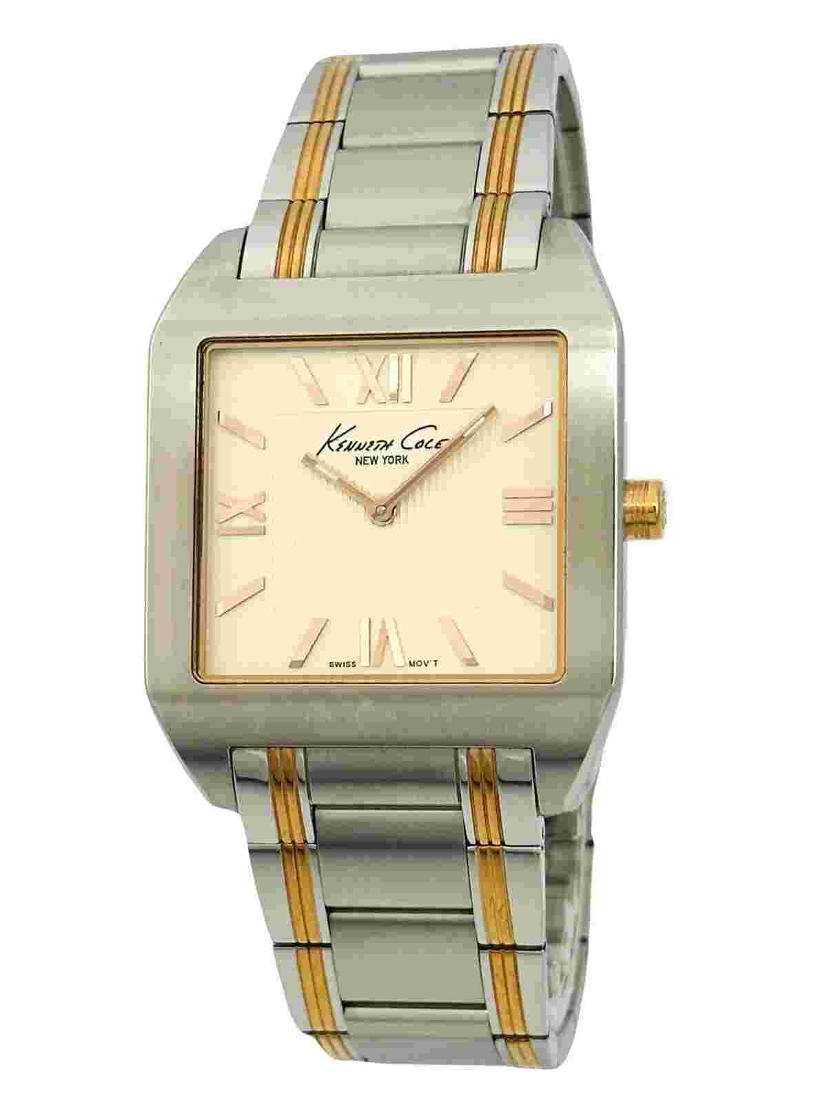 Kenneth Cole Swiss Men's KS3000 SLIM Bicolour Stainless Steel Square Watch