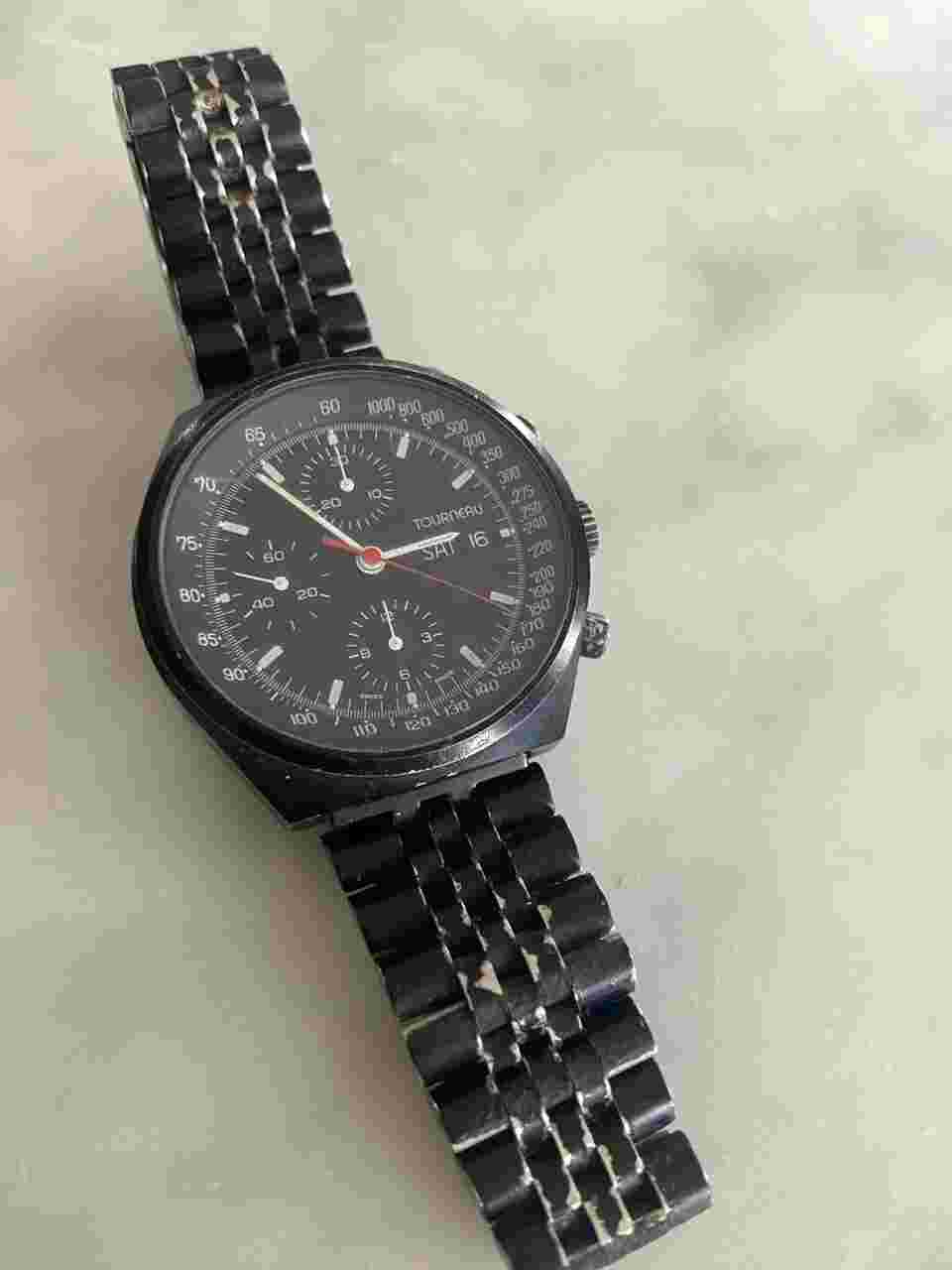 TOURNEAU Automatic SS Men's Wrist Watch with Day Date Feature.