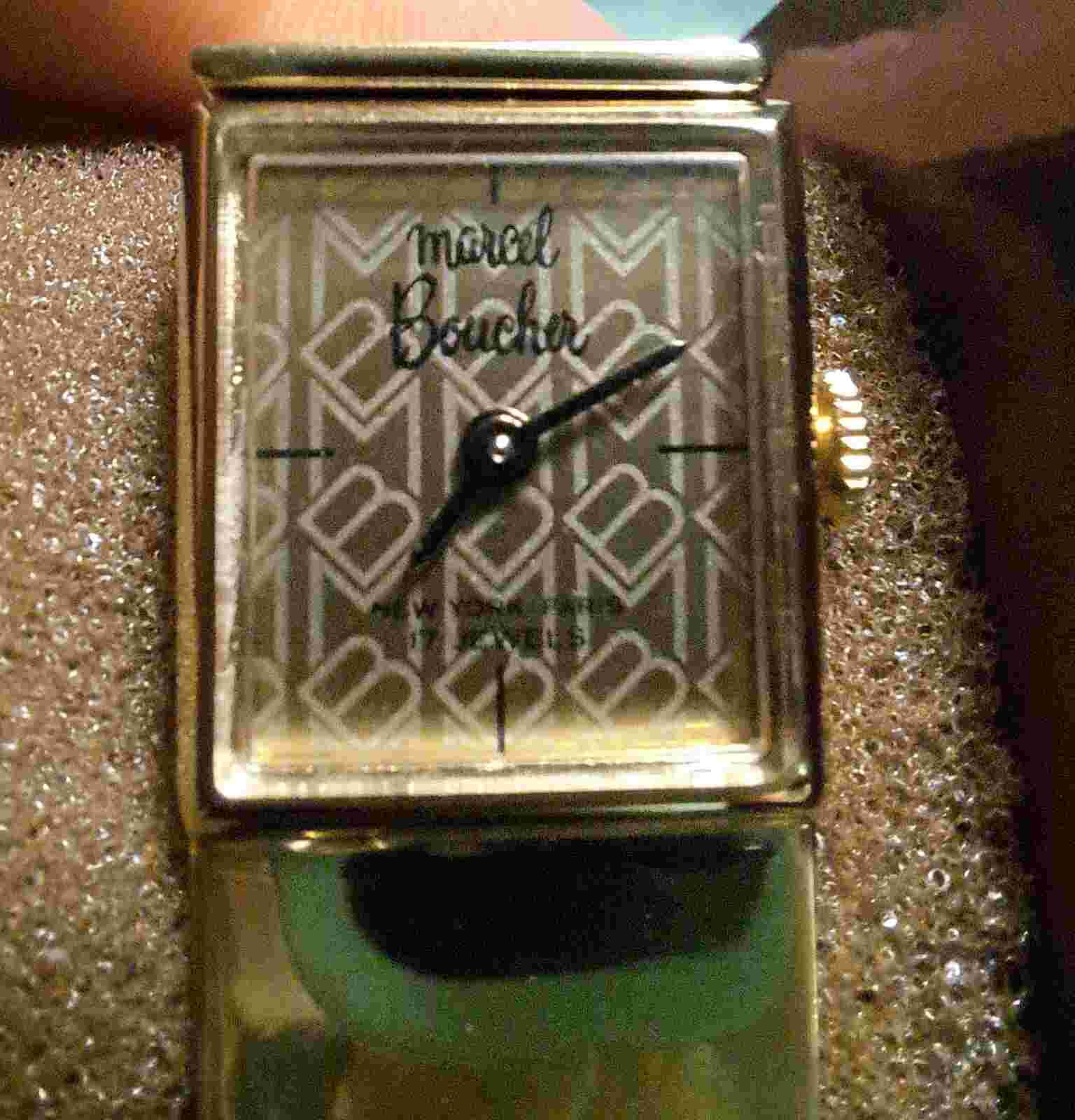 MARCEL BOUCHER WOMEN’S BRACELET WATCH WINDUP 17 JEWELS WORKING GOLD TONE VINTAGE