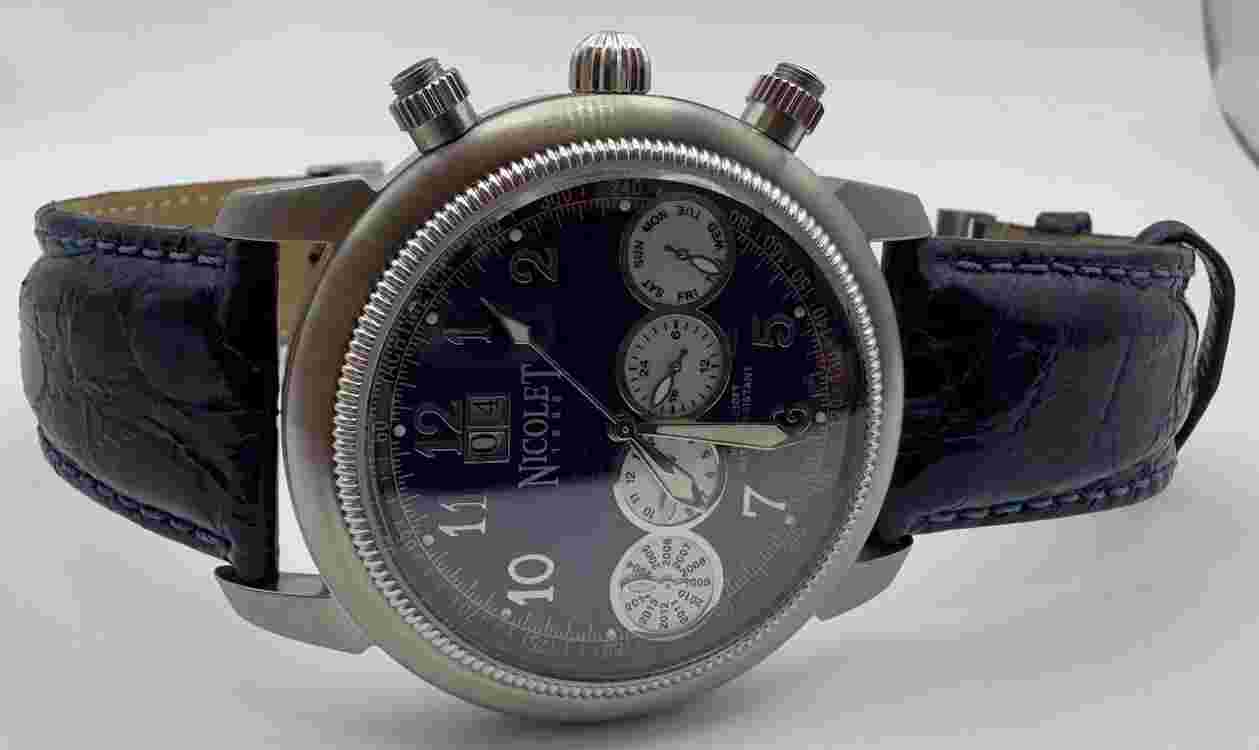 ️‍RARE Vintage Nicolet N7332001 Master Calendar Auto Watch