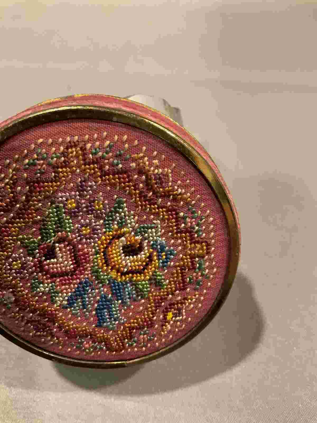 Vintage Antique Rare Embroidered German Ladies Handheld Watch. 1954.