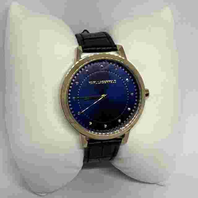 Karl Lagerfeld KL1821 Womens Black Leather Analog Dial Quartz Wrist Watch HME106