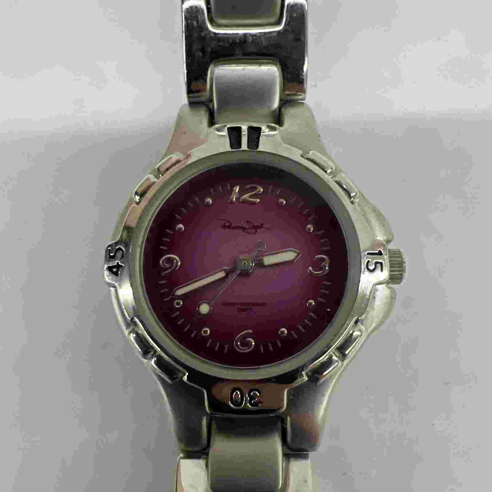 PANAMA JACK SURF GIRL SILVERTON/BROWN BAND/PINK FLORAL FACE/LADIES WATCH