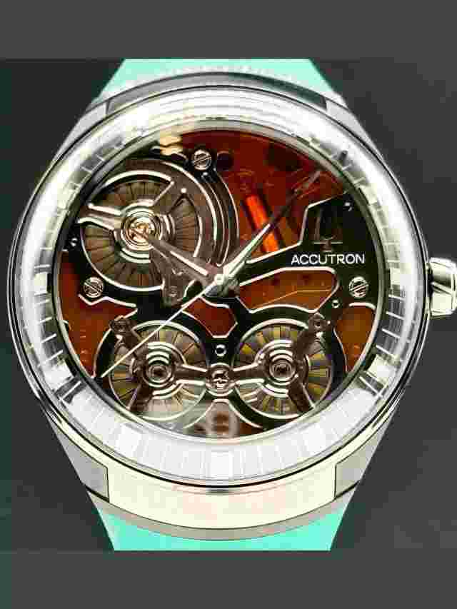 Accutron 28A205 DNA Casino Men's Watch in Orange, Steel 45mm
