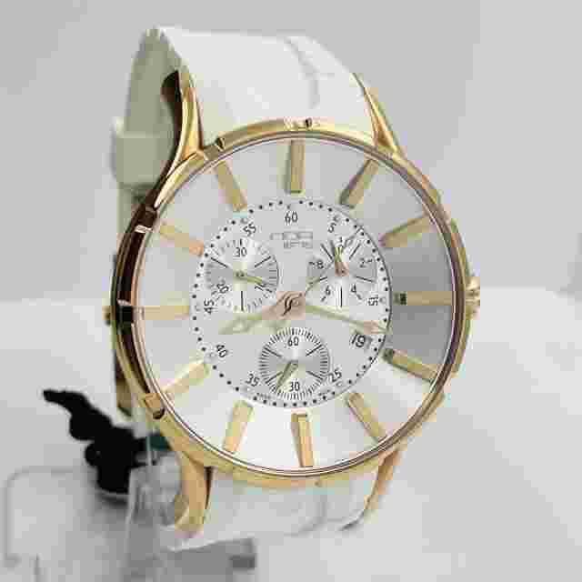 NOA Men's Quartz Chronograph Rose Gold Sapphire Crystal 45mm White Swiss Watch
