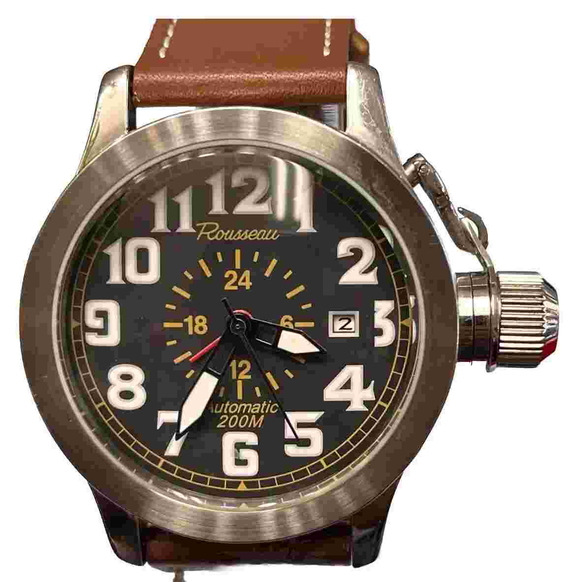 ROUSSEAU AUTOMATIC PILOT 200M Rare MENS SWISS MADE WATCH