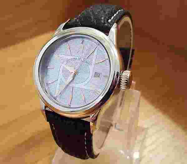 Mens Italian Officina Del Tempo Revolution Blue Face Steel Designer Watch NWOT
