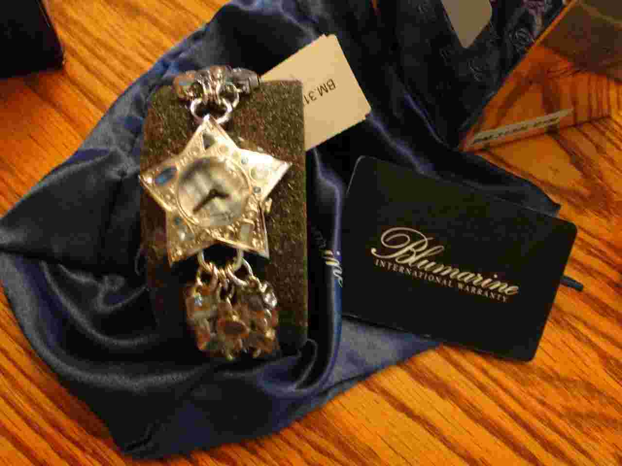 NIB BLUMARINE WATCH W/ GENUINE CRYSTALS MADE OF PLAY OF COLOR MOTHER OF PEARL!