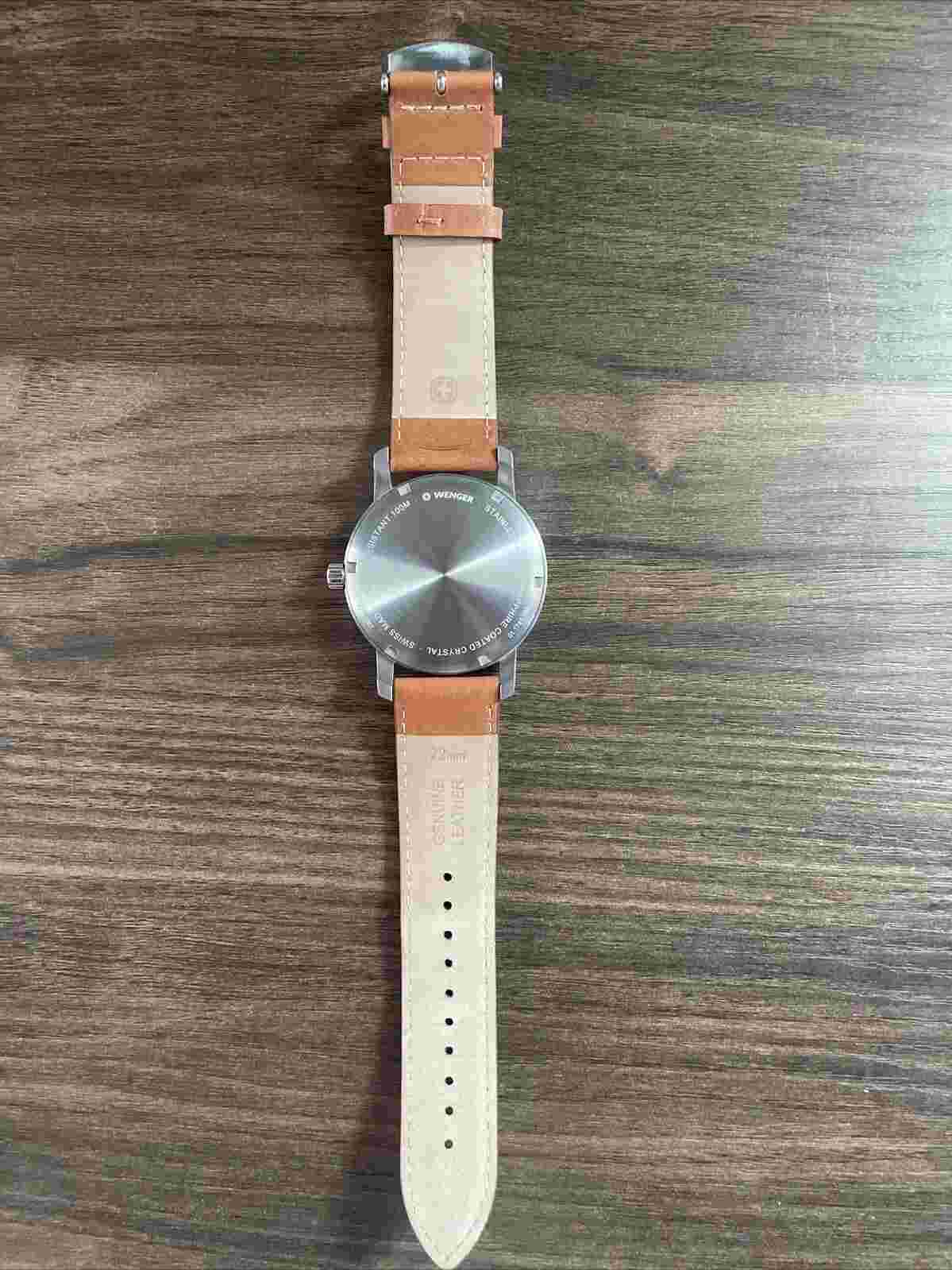 Wenger Men's Urban Classic 42mm Leather Band Swiss Quartz Watch 01.1741.103