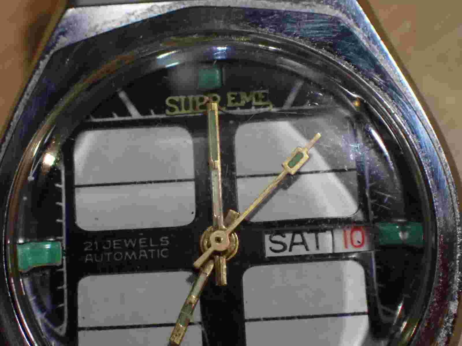 Vintage Claro Supreme Men's 21 Jewel Automatic Wristwatch runs 4 Square Dial