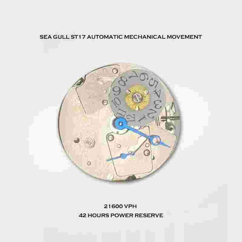 MERKUR Mens Luxury Watches 38mm Bronze Jump Hour Automatic Mechanical Wristwatch