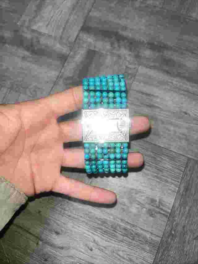 Gem Essence Turquoise 7-Row Beaded Dress Watch