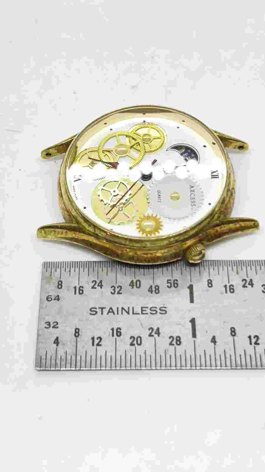 Axcess Quartz Hong Kong Moon Phase Gears Watch Parts Repairs Womans? Unisex?