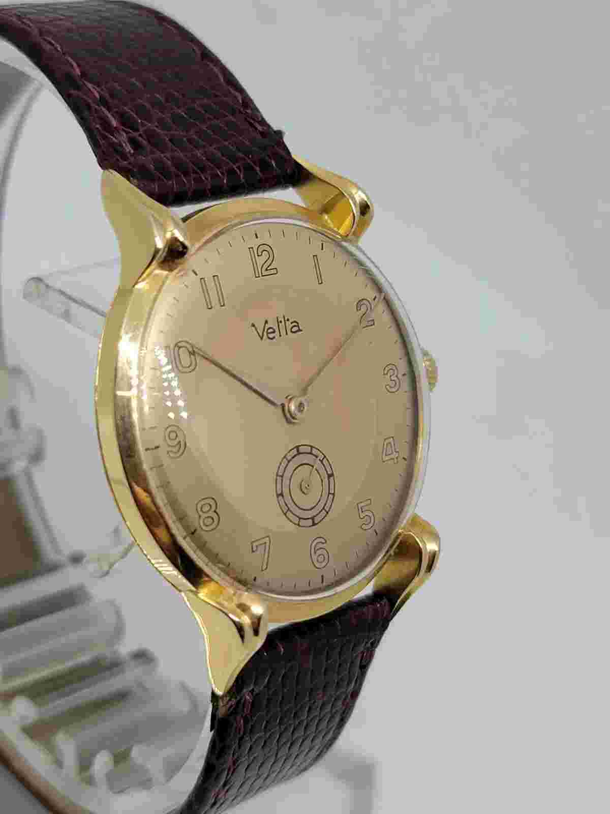 vetta salmon dial cal 112 rose gold case 18kt 34mm